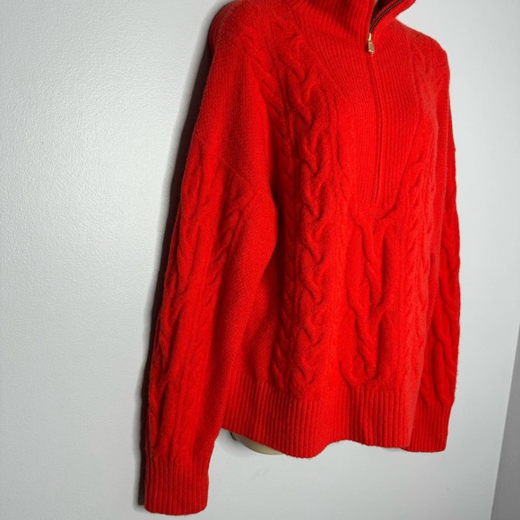 J Crew Women's Cable-knit half-zip sweater in Supersoft yarn - Picture 6 of 11